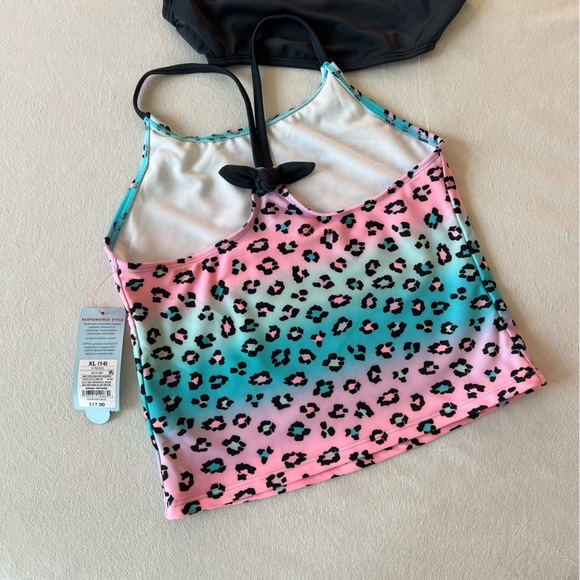 Cat & Jack Swim Magical Animal Ombre Bow Back Tankini Set Girls XL - Picture 2 of 12